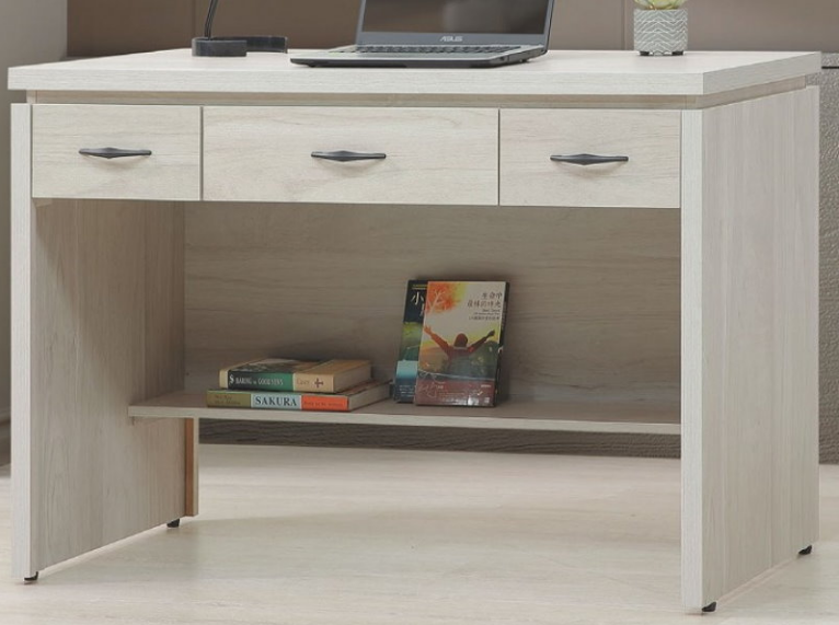 C347-4 芙妮淺白4尺書桌 附插座