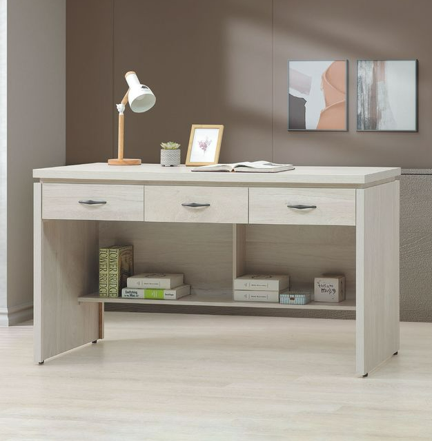 C347-7 芙妮淺白5尺書桌 附插座