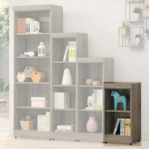 E327-13 階梯式1.3尺書櫃 2格 古橡