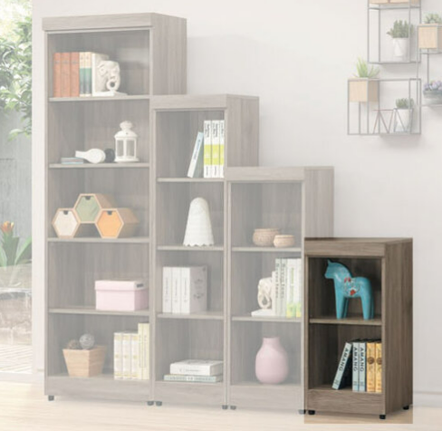 E327-13 階梯式1.3尺書櫃 2格 古橡