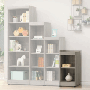 E327-14 階梯式1.3尺書櫃 2格 灰梧桐