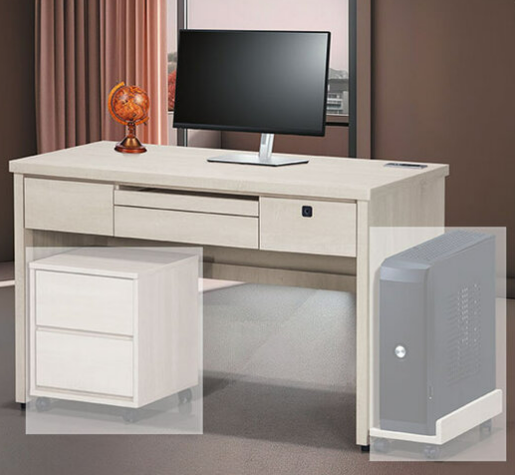 C350-1 維納斯白原切橡木 4.2尺電腦書桌