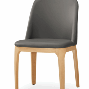 A1872-5 席拉餐椅 灰色皮 五金腳  (坐高46.5公分)