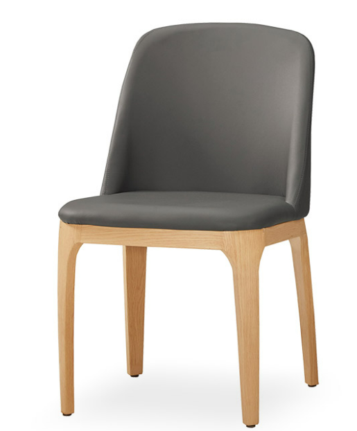 A1872-5 席拉餐椅 灰色皮 五金腳  (坐高46.5公分)