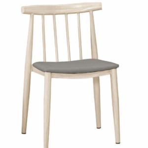 A1873-5 娜拉餐椅 皮 五金腳 洗白色 坐高46.5公分