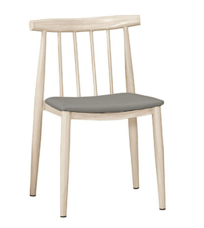 A1873-5 娜拉餐椅 皮 五金腳 洗白色 坐高46.5公分