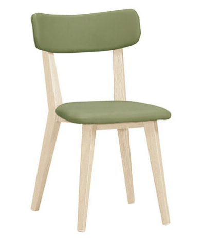 A1873-8 安琪拉餐椅 綠色皮 五金腳 坐高44.5公分 洗白色