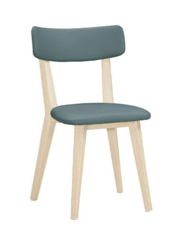 A1873-9 安琪拉餐椅 灰色皮 五金腳 坐高44.5公分 洗白色