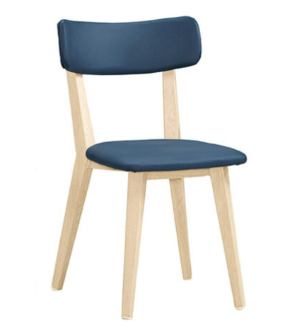 A1873-6 安琪拉餐椅 深藍色皮 五金腳