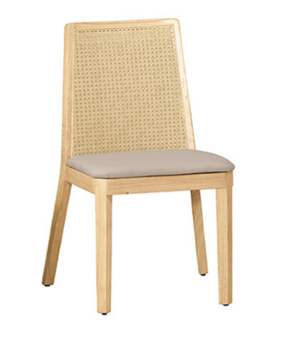 A1871-2 亞肯餐椅 灰色皮 實木 坐高45公分