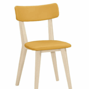 A1873-7 安琪拉餐椅 黃色皮 五金腳 坐高44.5公分 洗白色