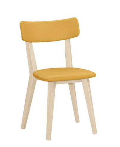 A1873-7 安琪拉餐椅 黃色皮 五金腳 坐高44.5公分 洗白色