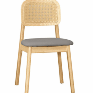 A1871-6 山姆餐椅 灰色皮 實木 坐高46公分