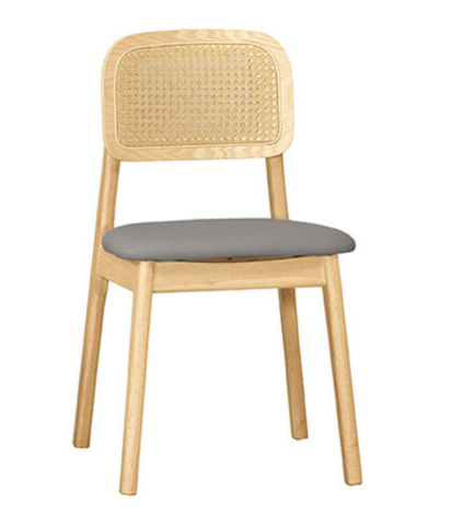 A1871-6 山姆餐椅 灰色皮 實木 坐高46公分