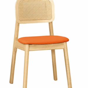 A1871-7 山姆餐椅 橙色皮 實木 坐高46公分