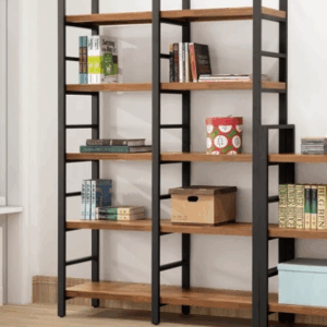 E325-4 工業風集成材4尺高書架