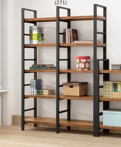 E325-4 工業風集成材4尺高書架