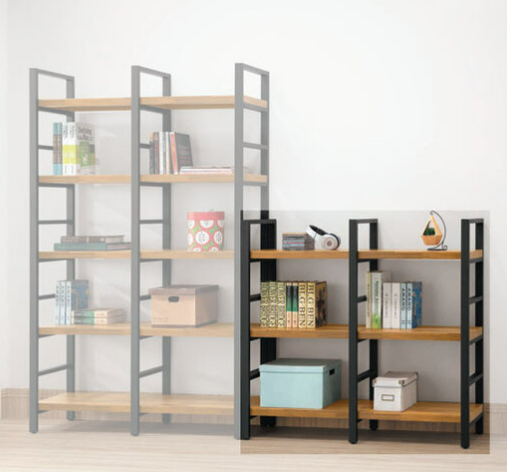 E325-5 工業風集成材4尺低書架