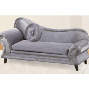 H425-1 銀灰色絨布雙手貴妃椅 右貴