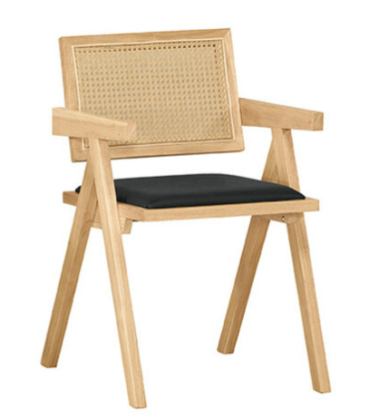 A1871-10亞色餐椅 灰 實木   坐高46公分