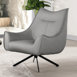 A1379-1 艾利安休閒椅 灰色皮 坐高43公分⊙可360度旋轉