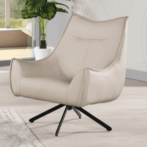 A1379-2 耶達休閒椅 米色皮 坐高43公分⊙可360度旋轉