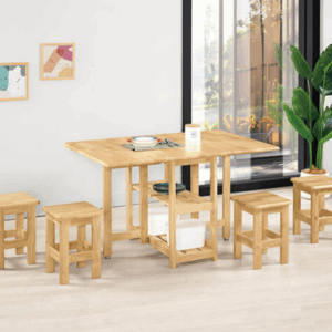 A1764-1 黛博拉4尺多功能蝴蝶餐桌 ⊙附椅子4張