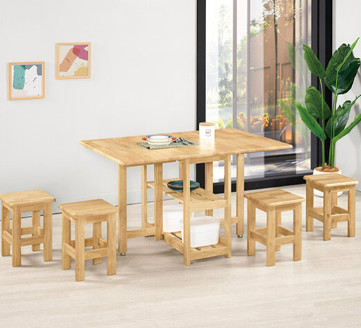 A1764-1 黛博拉4尺多功能蝴蝶餐桌 ⊙附椅子4張