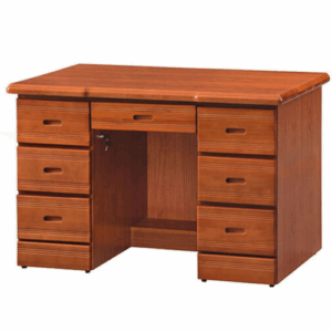 E331-4 樟木4.2尺辦公桌 側板木心板 附連環鎖