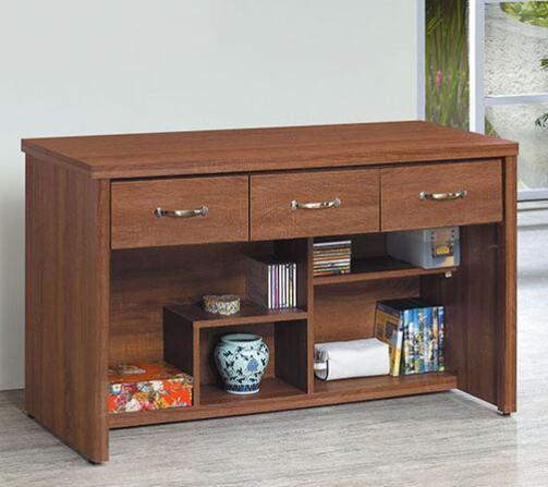 E342-2 柚木4尺三抽書桌下座