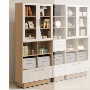 751-2喬圓2.7*7尺四門書櫃 (附6片活動隔板.文件盒為道具無販售) (整座低甲醇防蛀木心板製成)