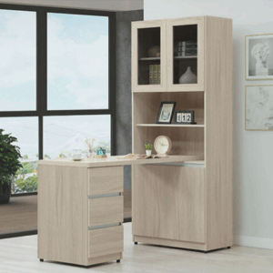 C363-5 夏禾四門書櫃+5尺書桌櫃