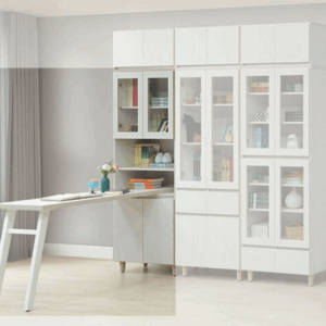 C364-1 白熊四門書櫃+5尺書桌櫃