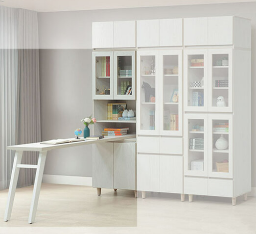 C364-1 白熊四門書櫃+5尺書桌櫃