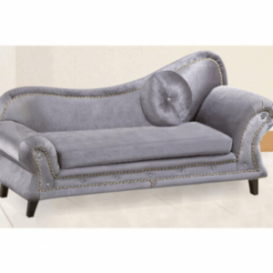 H425-2 銀灰色絨布雙手貴妃椅 左貴