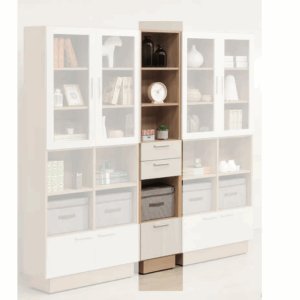 751-3喬圓1.3*7尺二抽書櫃 (附2片活動隔板.文件盒為道具無販售)