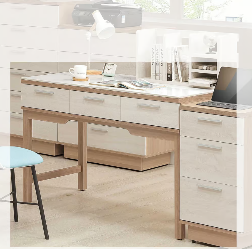 752-2喬圓4尺木面書桌 不含桌上架 (優化美背結構，可當辦公桌使用)