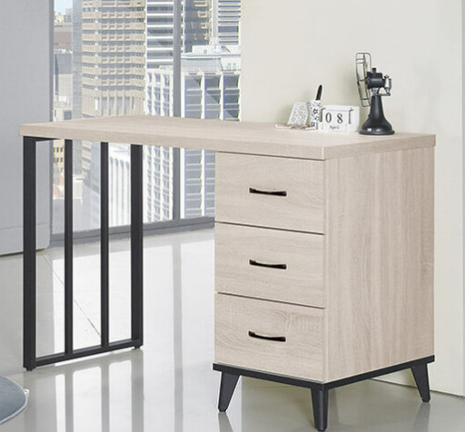 E340-1 鋼刷白4尺組合書桌 DIY