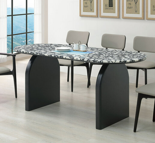 A490-01莉迪亞6尺水磨石餐桌 黑