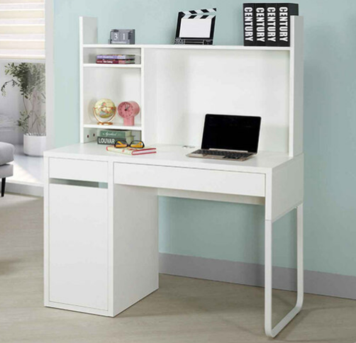 761-2炎庭3.5尺白色雙抽書桌 上+下 ⊙桌面附1個出線孔