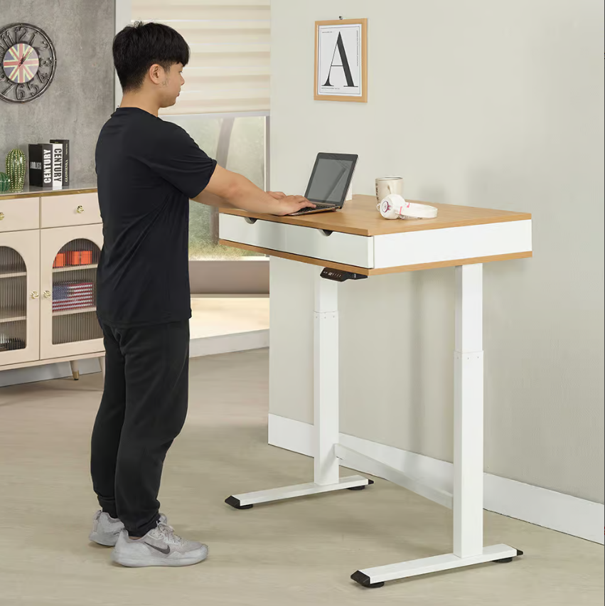 763-2美洛蒂3.3尺雙抽電動升降桌 (抽屜採鋼珠滑軌)