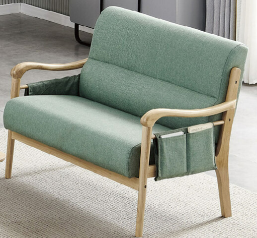 G538-3 MH-19芥末綠小沙發 實木腳 2人座