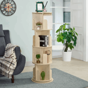 764-2 日式新瀉原木色四層旋轉架 E1 級人造板