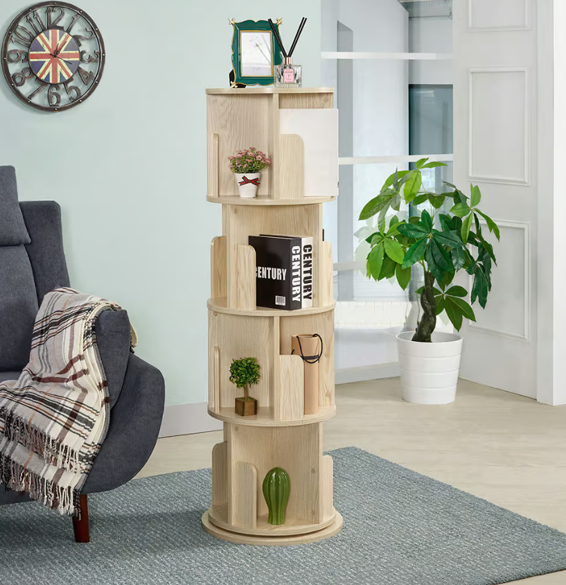 764-2 日式新瀉原木色四層旋轉架 E1 級人造板