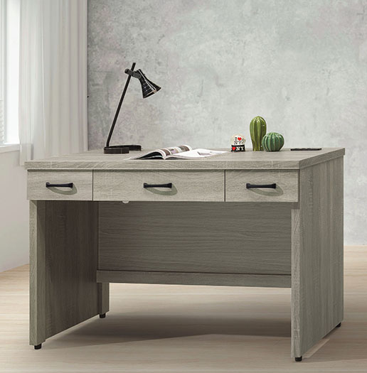 E339-9 灰梧桐4尺三抽電腦桌