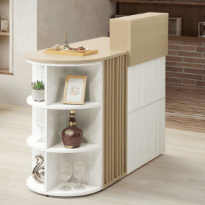 808-3 洛蒂4尺收納多功能桌 (桌面可左右互換.附1個安全鎖) (含桌上架&圓邊收納架) (附1片活動隔板)