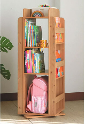 C381-9 圓舞曲360度旋轉收納書櫃 原木色 自行組裝