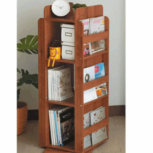 C381-10 圓舞曲360度旋轉收納書櫃 胡桃色  自行組裝