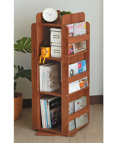 C381-10 圓舞曲360度旋轉收納書櫃 胡桃色  自行組裝