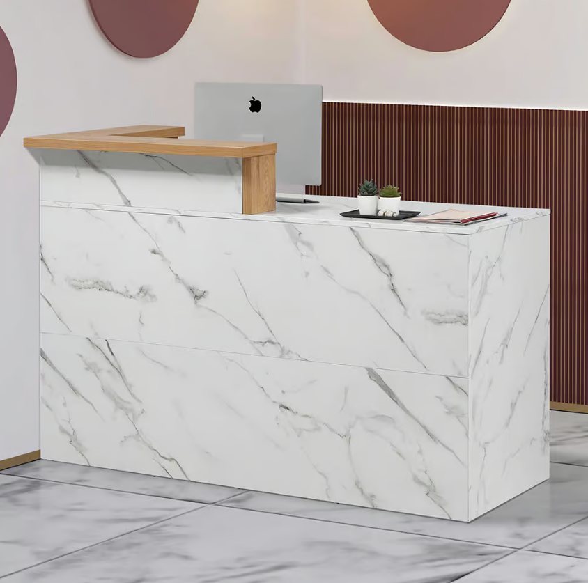 809-2波蒂奇5尺大理石紋多功能桌(桌面附1個出線孔.附2個鎖) (門內無隔板)(地面至桌面高度81cm)